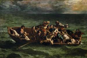 4.	Eugène Delacroix. El naufragio de Don Juan, 1840, óleo sobre lienzo, 135 x 196 cm, Musée du Louve, © 2009 Musée du Louvre / Erich Lessing