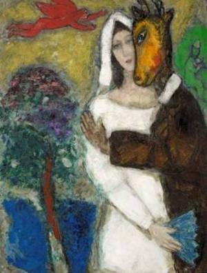 Marc Chagall. La habitación amarilla, 1911 (La chambre Jaune) Óleo sobre lienzo, 84,20 x 112 cm Fondation Beyeler. Photo Peter Schibli Basel © VEGAP