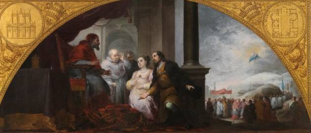El patricio revelando su sueño al Papa Liberio Bartolomé Esteban Murillo Óleo sobre tela, 232 x 522 cm 1662 - 1665 Madrid, Museo Nacional del Prado
