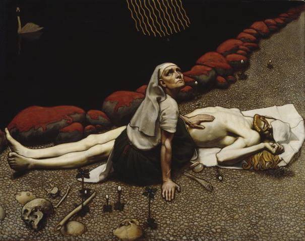 La Mère de Lemminkäinen [Lemminkäisen äiti], 1897 Tempera sur toile, 85,5 x 108,5 cm Finlande, Helsinki, Ateneum Art Museum, Finnish National Gallery © Finnish National Gallery / Central Art Archives / Photo Jouko Könönen
