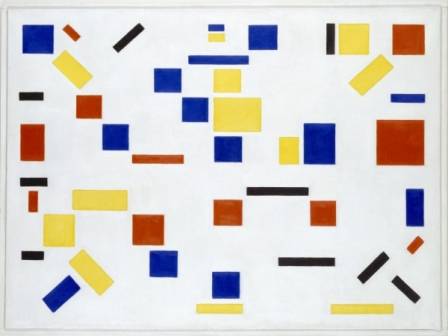 Bart van der Leck, Composition No. 8, 1917, oil on canvas, 134,8 x 169,6 cm, Collection Gemeentemuseum Den Haag, longterm loan, private collection, 1988