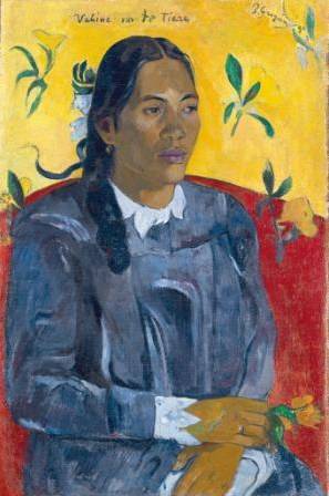 Paul Gauguin, Tahitikvinde med en blomst, 1891, Ny Carlsberg Glyptotek