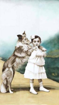 1 Marianna Gartner Dog Walker, 2011 Öl auf Holz, 12 Teile 162 x 91 cm Galerie Michael Haas, Berlin Foto: Galerie Michael Haas, Berlin 