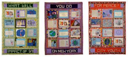  Faith Ringgold and young New Yorkers (ages 8-19) The 9/11 Peace Story Quilt, 2006 Fabric and acrylic Three panels, 72 x 50 in. each (approx.) Commissioned by the InterRelations Collaborative, Inc.