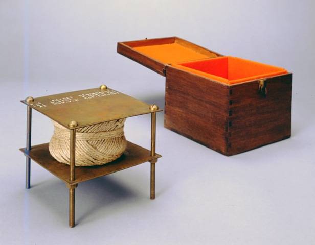 A Bruit Secret (With Hidden Noise), 1916 1964 edition Twine and brass plates Collection of The John and Mable Ringling Museum of Art, Bequest of Mary Sisler Photo Credit:  Courtesy of The John and Mable Ringling Museum of Art © 2011 Artists Rights Society (ARS), New York / ADAGP, Paris / Succession Marcel Duchamp