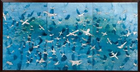 3. Aerei, 1989. Acuarela 3 elementos de 150 x 100 cada uno. Carmignac Gestin Foundation. Alighiero boetti by SIAE/VEGAP 2011. 