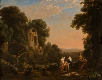 Landscape with the Judgement of Paris, 1633. Oil on canvas, 970 x 1220 mm. inscribed: Claudio, ielle inv. 1633. Trustees of the ninth Duke of Buccleuch's Chattels Fund