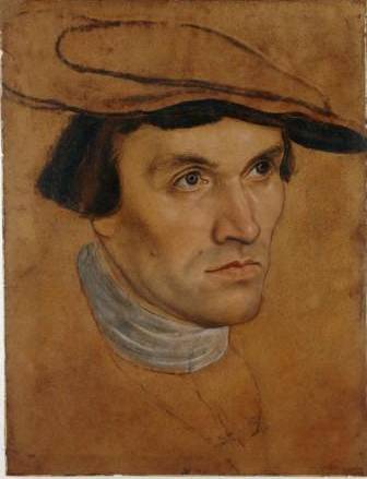 Creator(s): Lucas Cranach the Elder (German, 1472 - 1553) Title/Date: Portrait of a Man, about 1530 Culture: German Medium: Oil on paper Dimensions: 26.2 x 20 cm (10 5/16 x 7 7/8 in.) Accession No. 92.GG.91 Object Credit: The J. Paul Getty Museum, Los Angeles