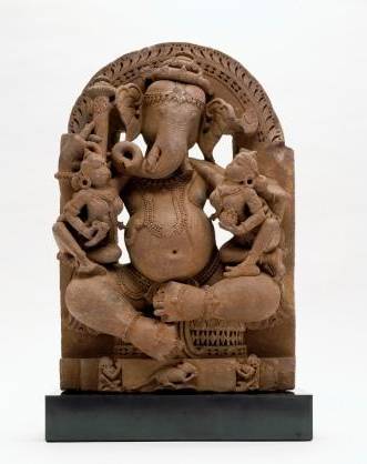 Ganesha with His Consorts Sandstone 105.09 cm (41 3/8 in.) Museum of Fine Arts, Boston John H. and Ernestine A. Payne Fund, Helen S. Coolidge Fund, Asiatic Curator's Fund, John Ware Willard Fund, and Marshall H.Gould Fund, 1989.312 *Museum of Fine Arts, Boston.  *Photograph © Museum of Fine Arts, Boston