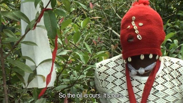 Mark Boulos, Still from All That Is Solid Melts into Air, 2008, Two-channel video (color, sound).