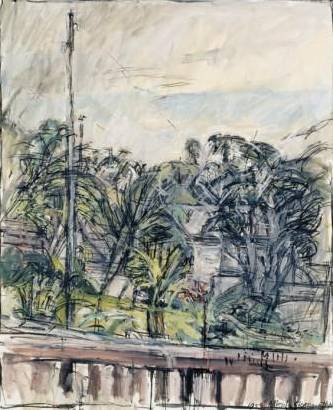 Alberto Giacometti (1901-1966) Landschaft in Stampa, 1959 Öl auf Leinwand; 61 x 50,5 cm Nachlass Bruno Giacometti © Succession Giacometti / 2012 ProLitteris, Zürich