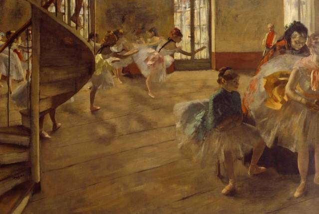 Edgar Degas  The Rehearsal, c. 1874  Oil on canvas  58.4 x 83.8 cm  Lent by Culture and Sport Glasgow on behalf of Glasgow City Council. Gifted by Sir William and Lady Constance Burrell to the City of Glasgow, 1944.  Image copyright Culture and Sport Glasgow (Museums) 
